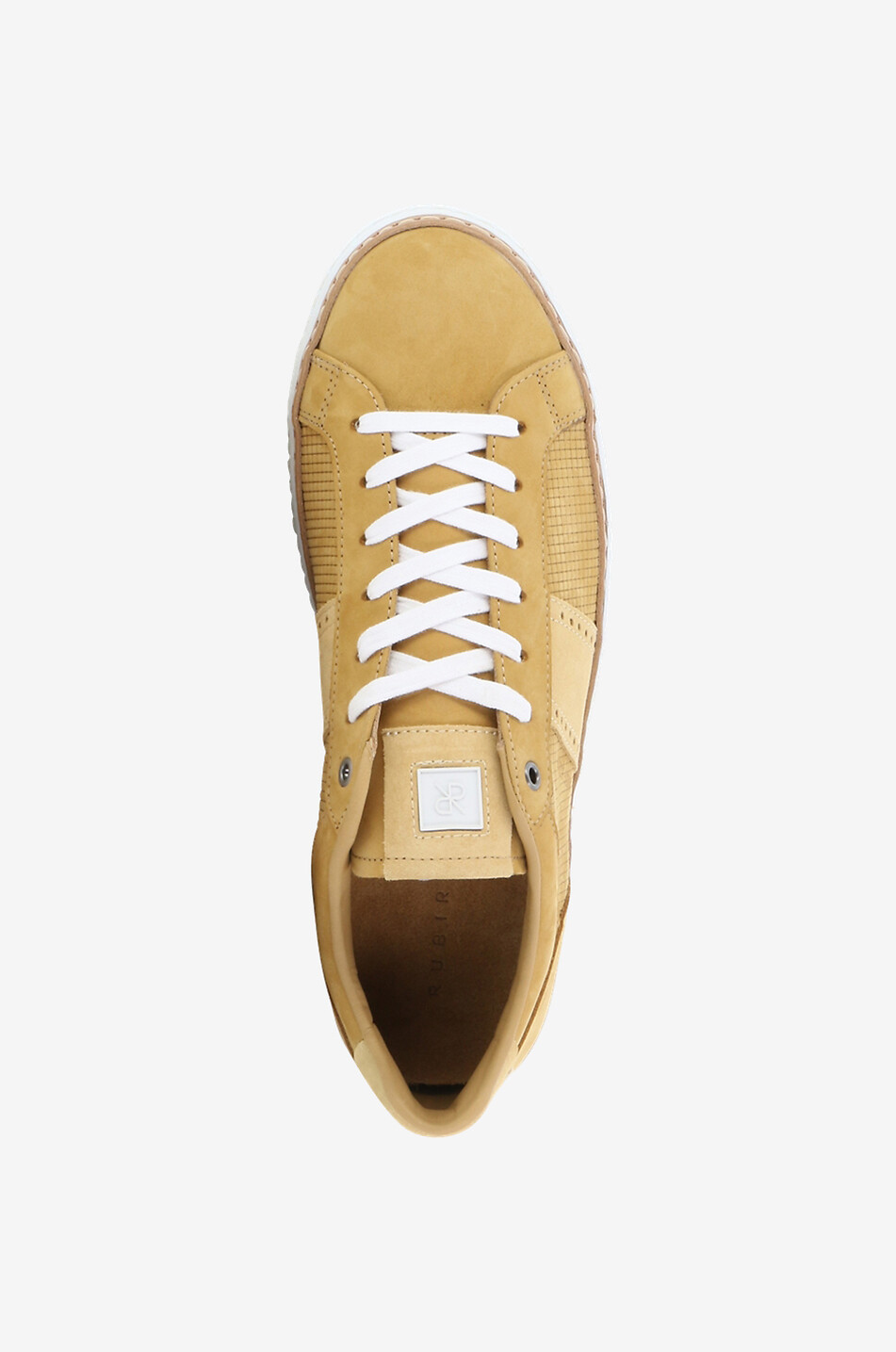 RUBIROSA Ava checked suede low-top lace-up sneakers Men MEDIUM YELLOW 5