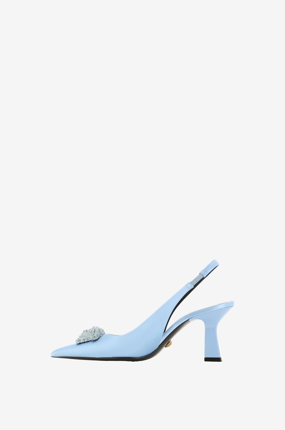 VERSACE Crystal La Medusa 70 satin slingback pumps Women BLUE 3
