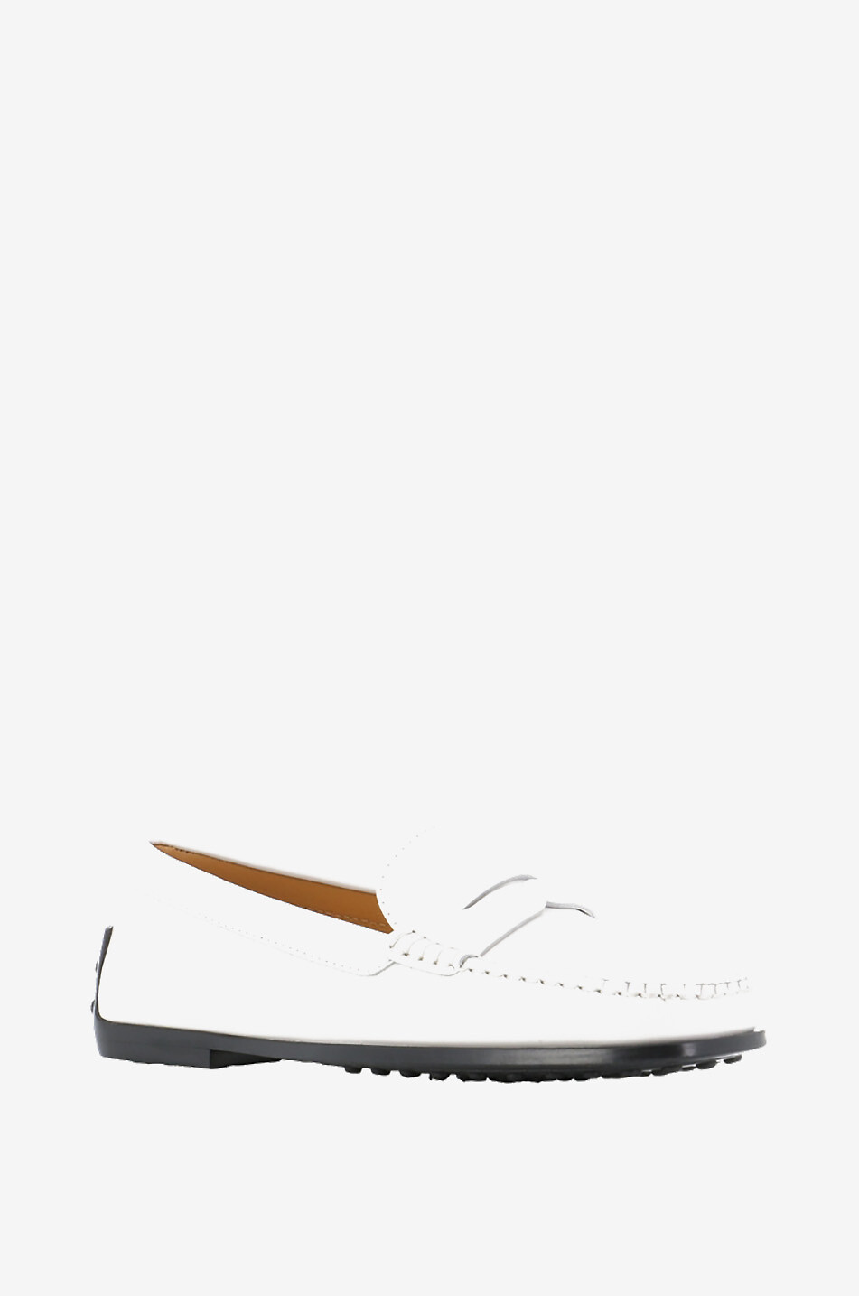 TOD'S Mocassins en cuir lisse City Gommino Femme BLANC CASSE 1