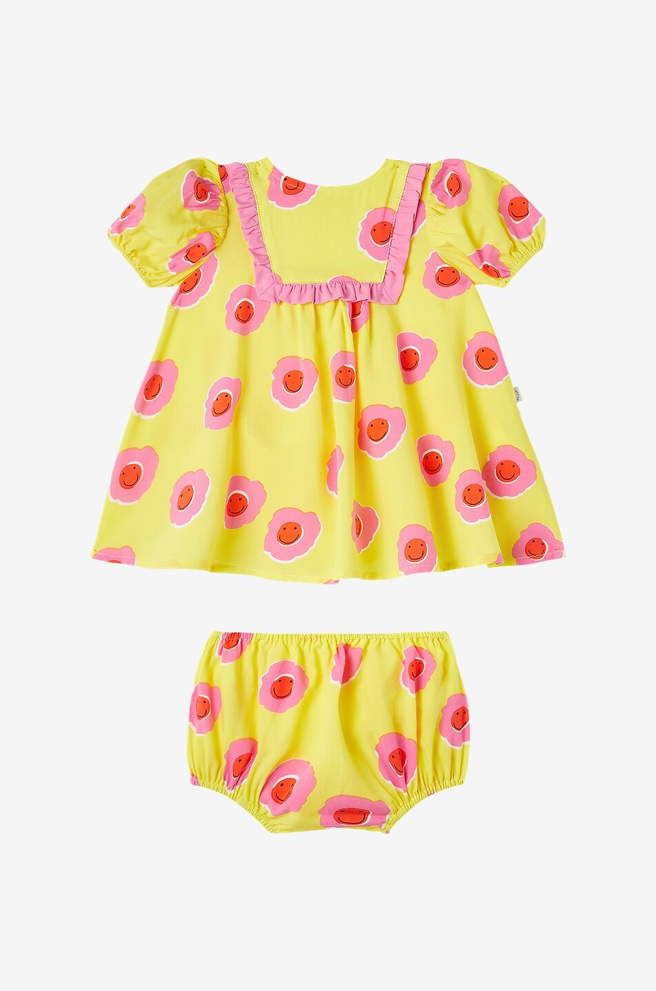 A-förmiges Baby-Kleid und Bloomers Happy Flowers