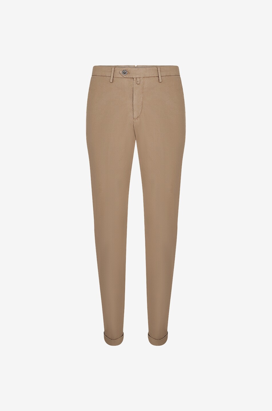 B SETTECENTO Cotton and linen chinos Men DARK BROWN 1