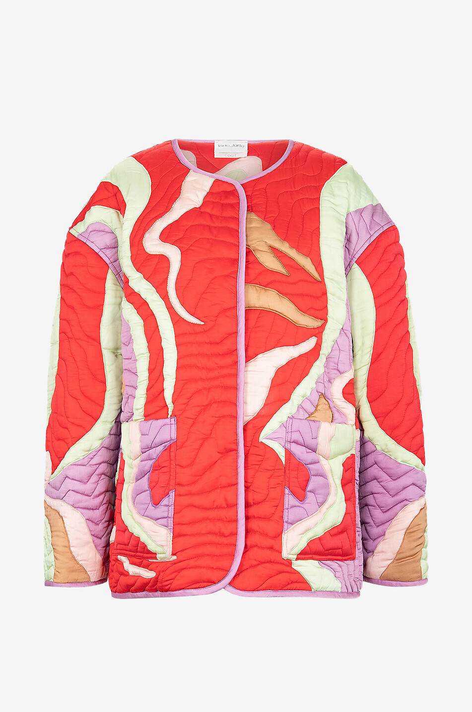 Gesteppte bestickte Bomberjacke im Quilt-Stil