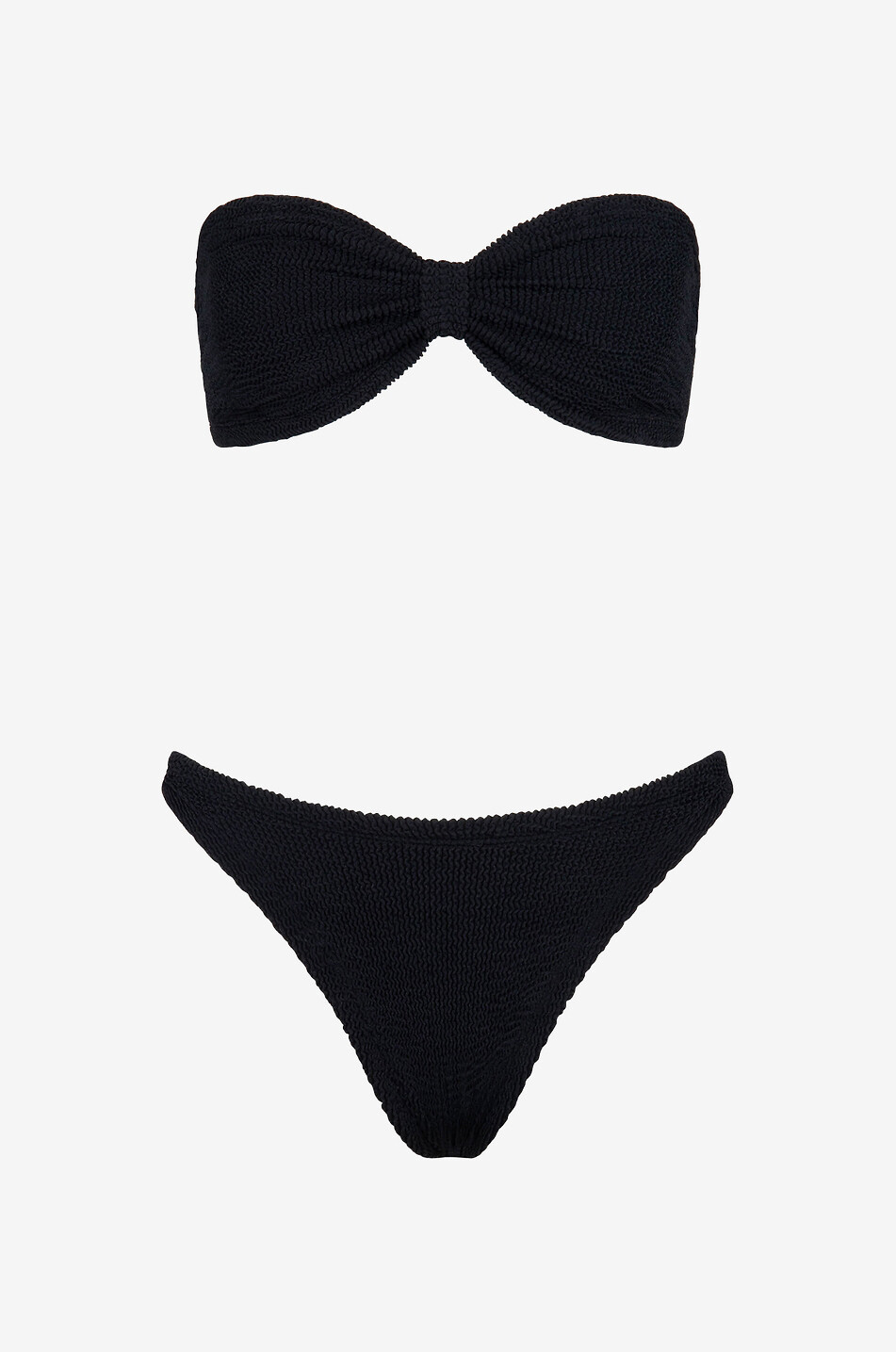 HUNZA G Maillot de bain deux pièces en seersucker Jean Femme NOIR 1