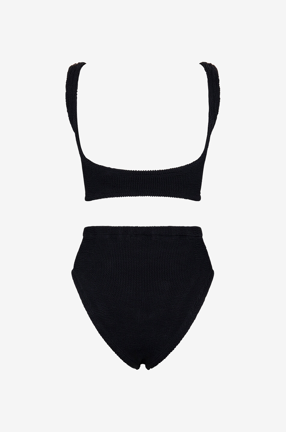 HUNZA G Maillot de bain deux pièces en seersucker Nadine Femme NOIR 2