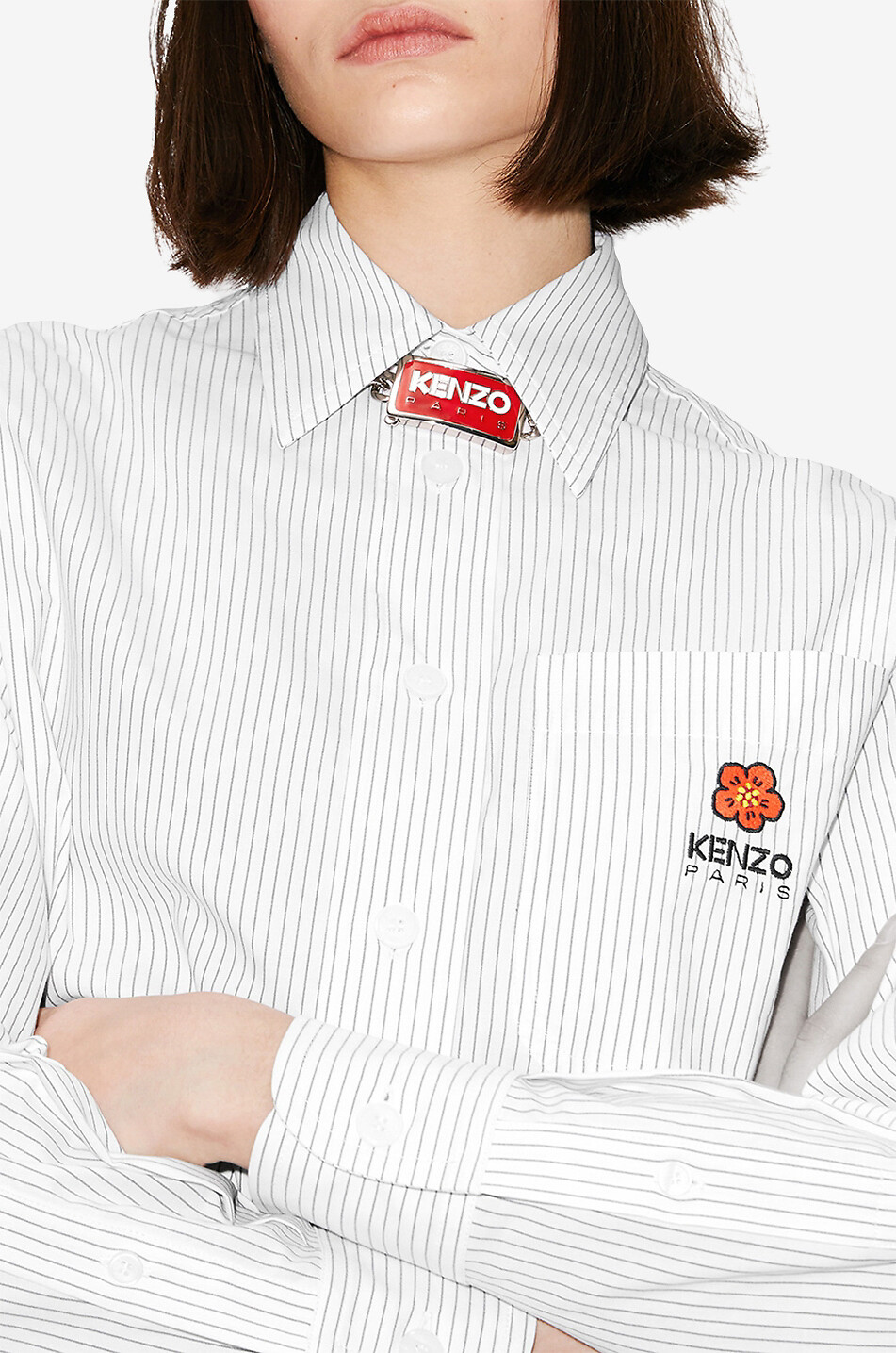 KENZO Langärmeliges Hemd aus Baumwolle Boke Flow Damen GRAU 5