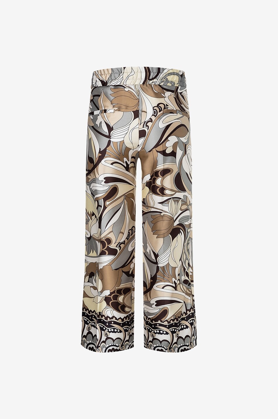 Pantalon large en sergé imprimé fleurs Clara