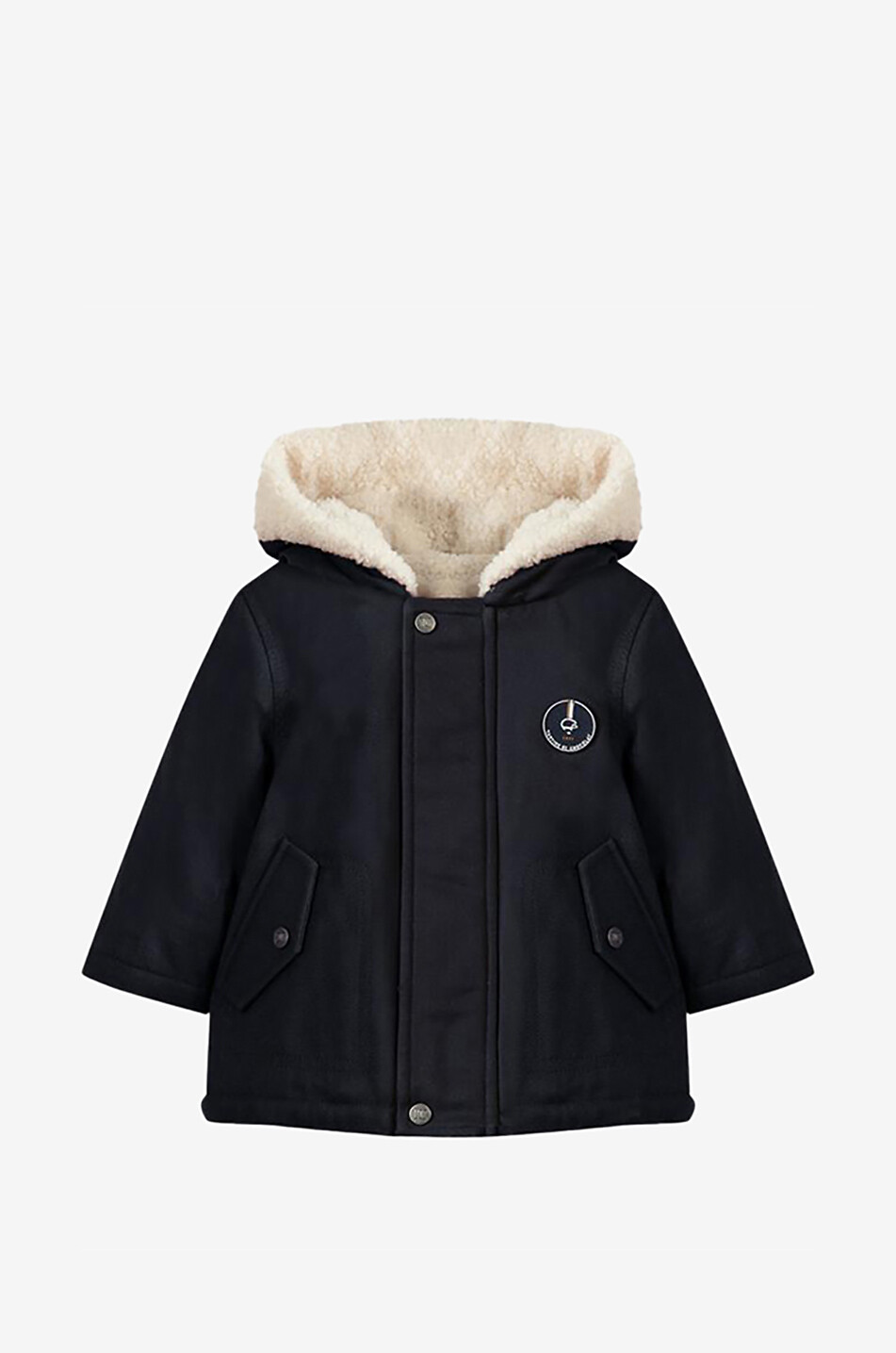 TARTINE ET CHOCOLAT Parka bébé doublée de peluche  BLEU MOYEN 1