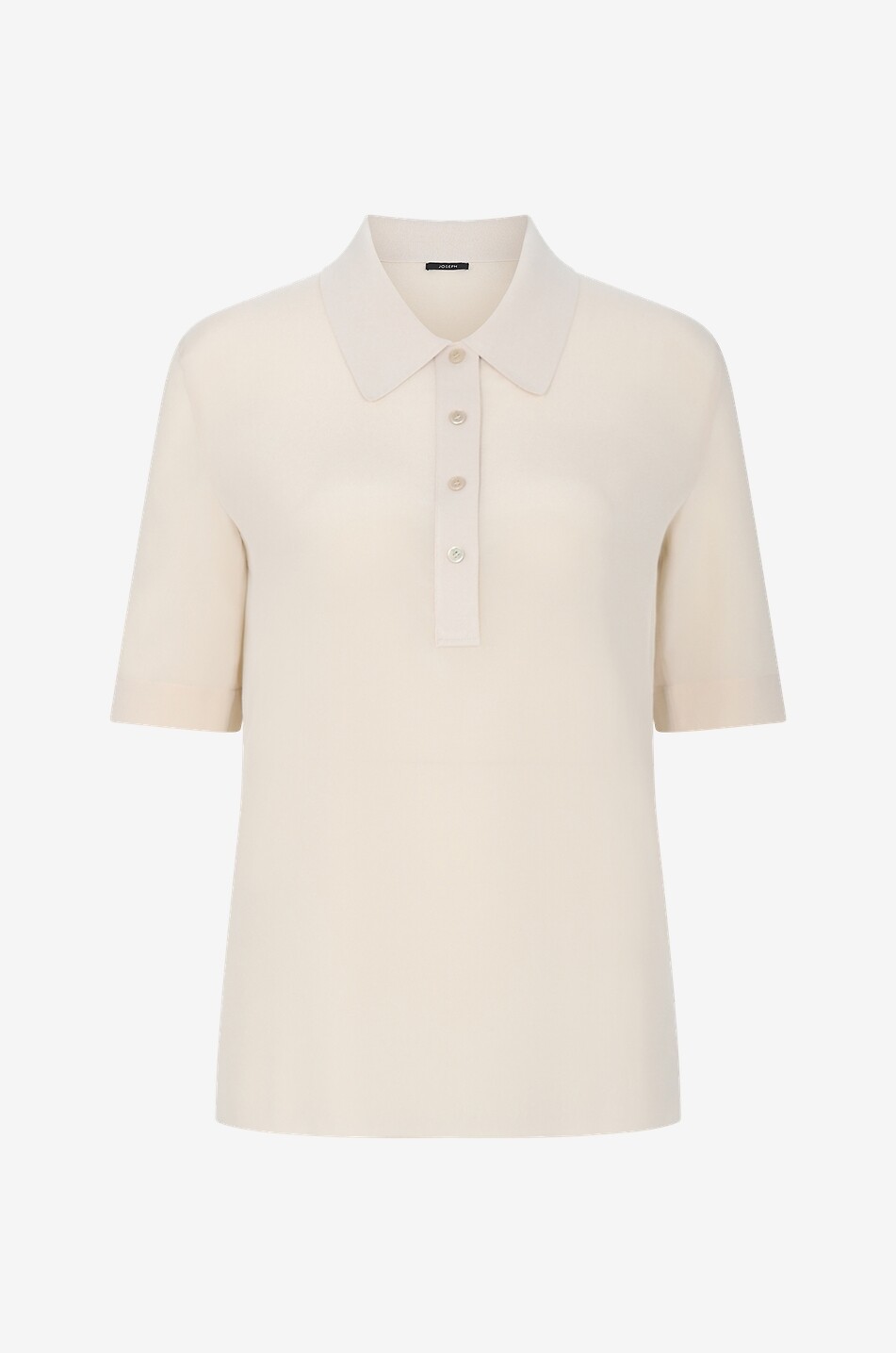 JOSEPH Alberta silk short-sleeved polo shirt Women Light beige 1