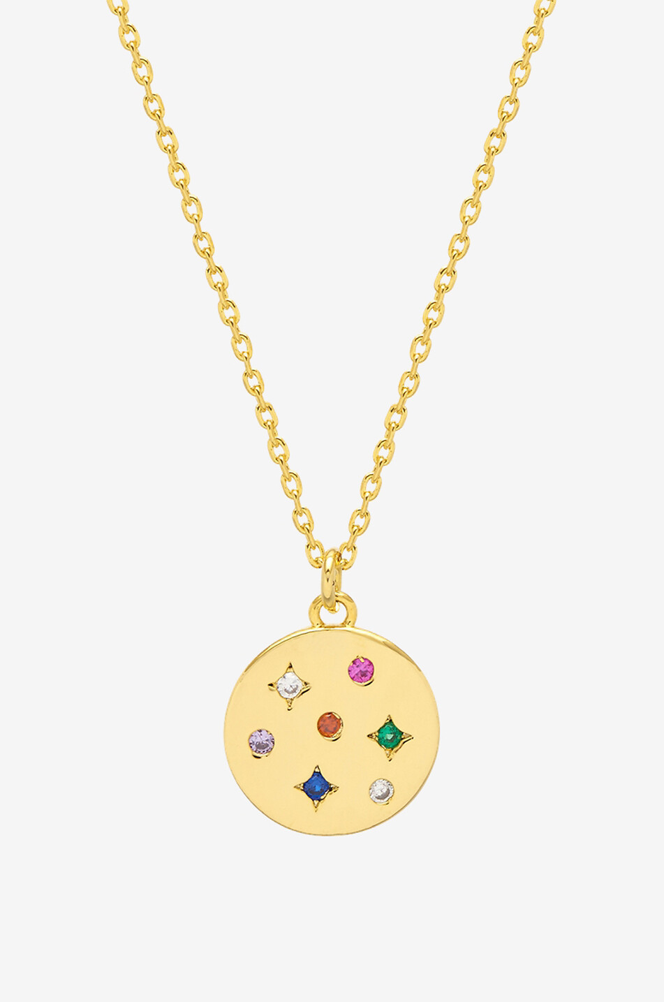ESTELLA BARTLETT Rainbow CZ Coin gold-tone necklace with rhinestone Women GOLDEN 1