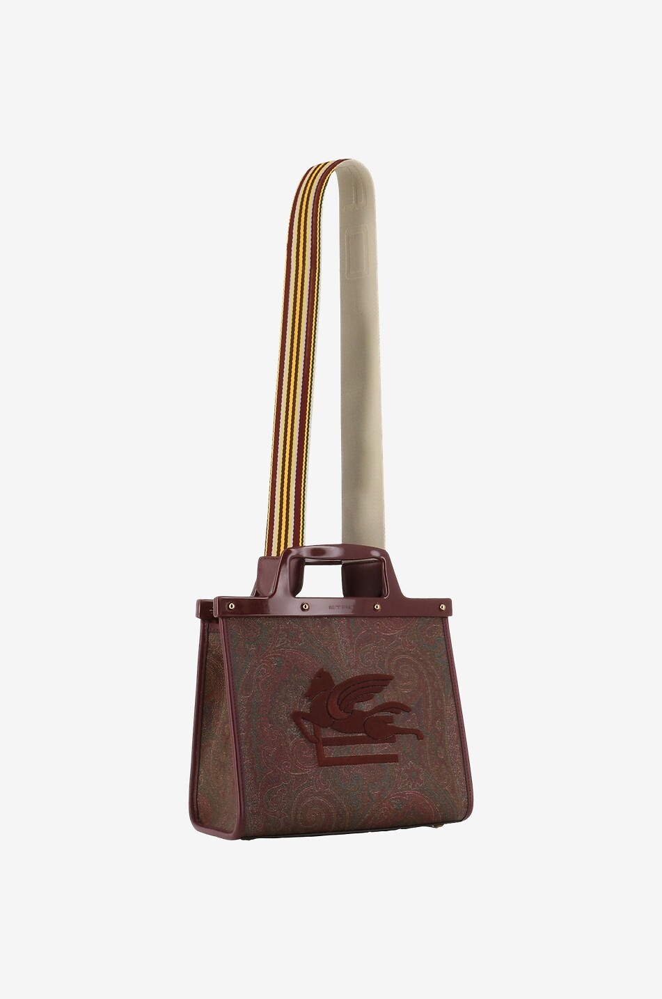 ETRO Love Trotter Small jacquard and leather tote bag Women RED 5