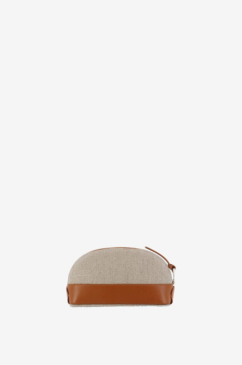 CHLOE Chloé Sense linen and leather make-up pouch Women BROWN 3
