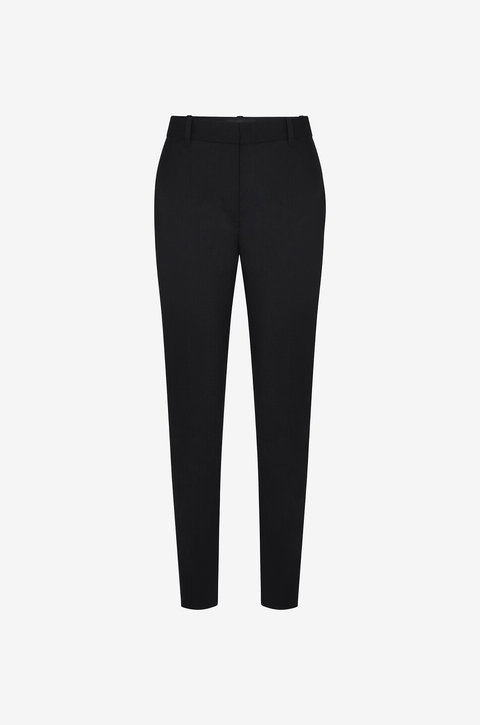 Wool blend twill cigarette trousers