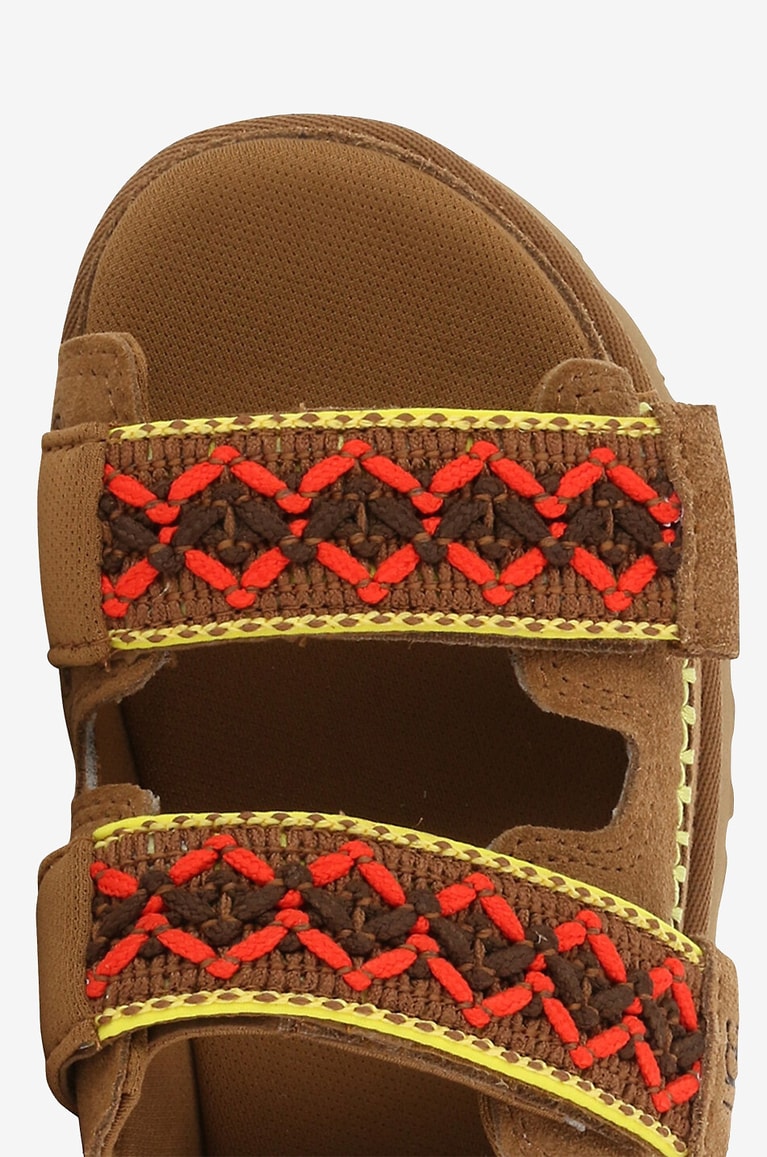 UGG Sandales en daim et tissu Goldenstar Heritage Braid Femme COGNAC 5