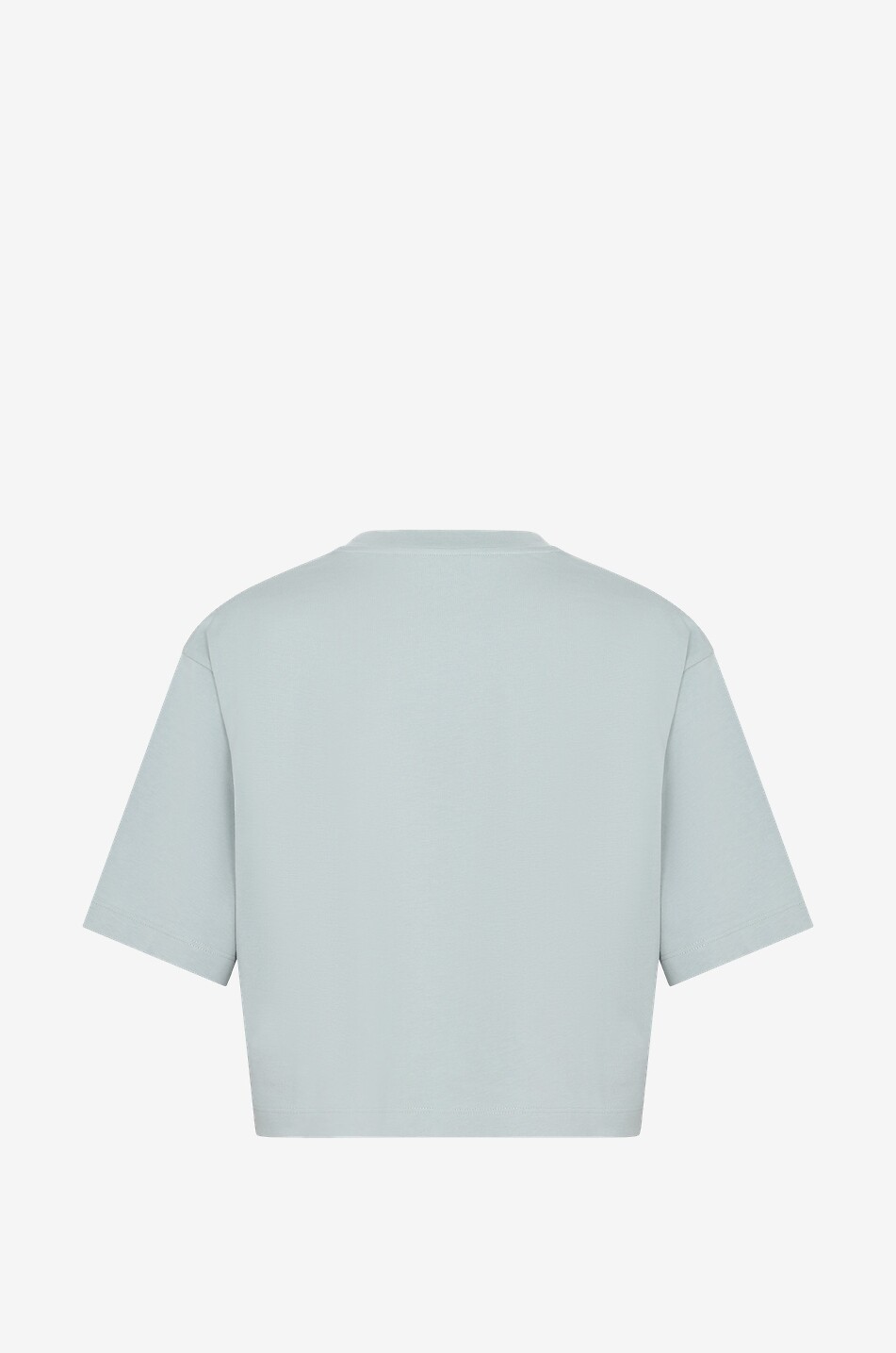 MONCLER T-shirt boxy raccourci imprimé logo argenté Femme BLEU 2
