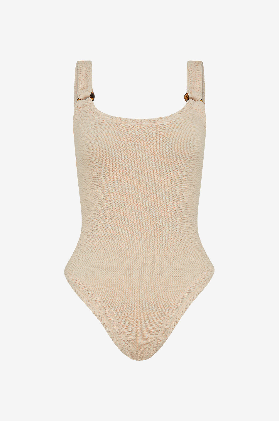 HUNZA G Domino seersucker swimsuit Women Light beige 1
