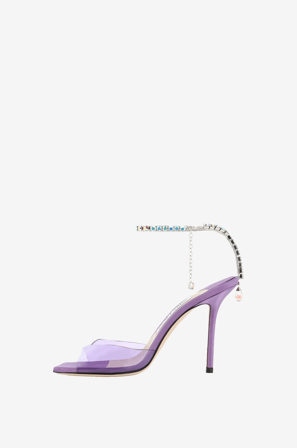 JIMMY CHOO Sandales en plexiglas et cristaux Saeda 100 Femme VIOLET 3