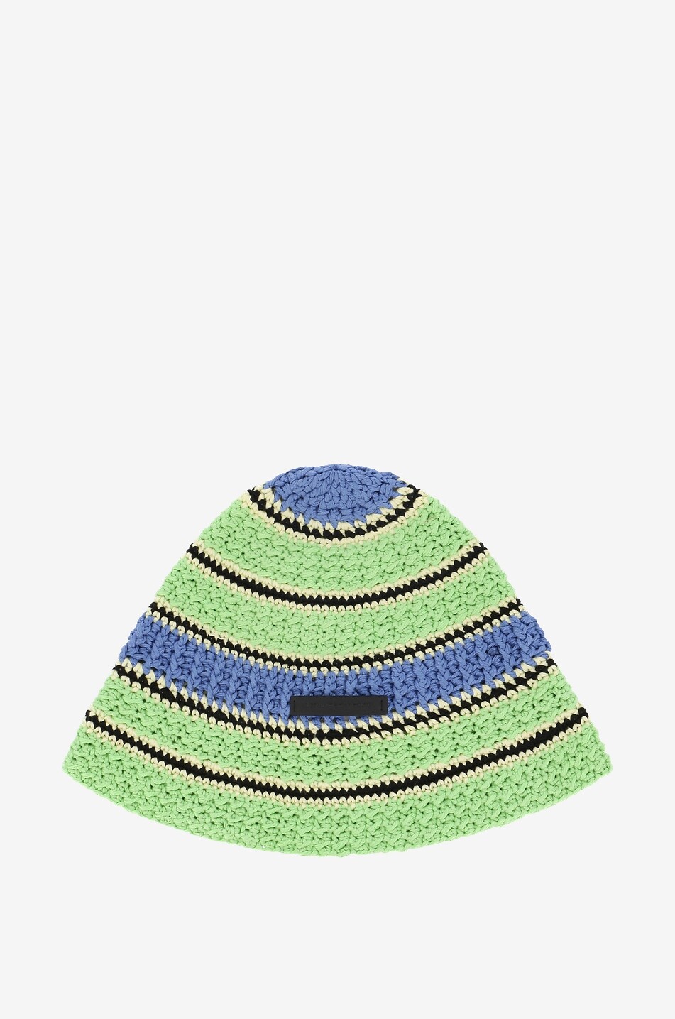Striped crochet cotton bucket hat
