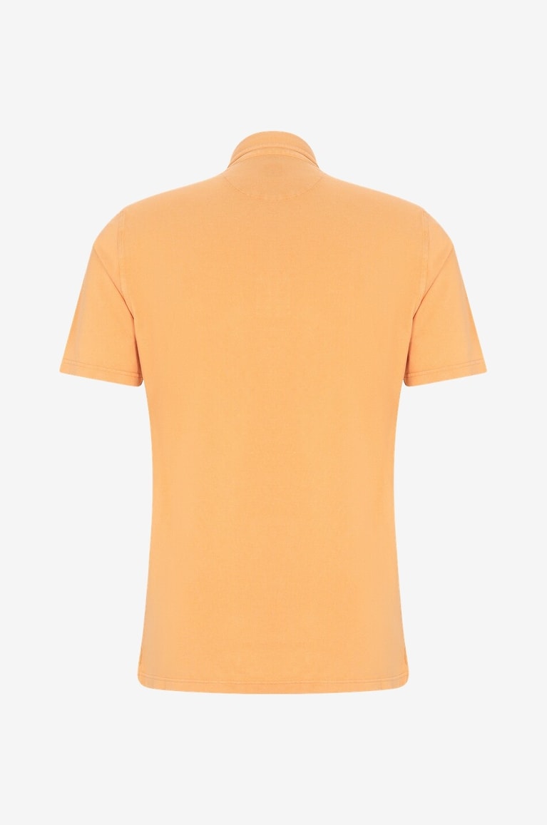 FEDELI Polo manches courtes en coton Tommy MM PI Homme ORANGE CLAIR 2