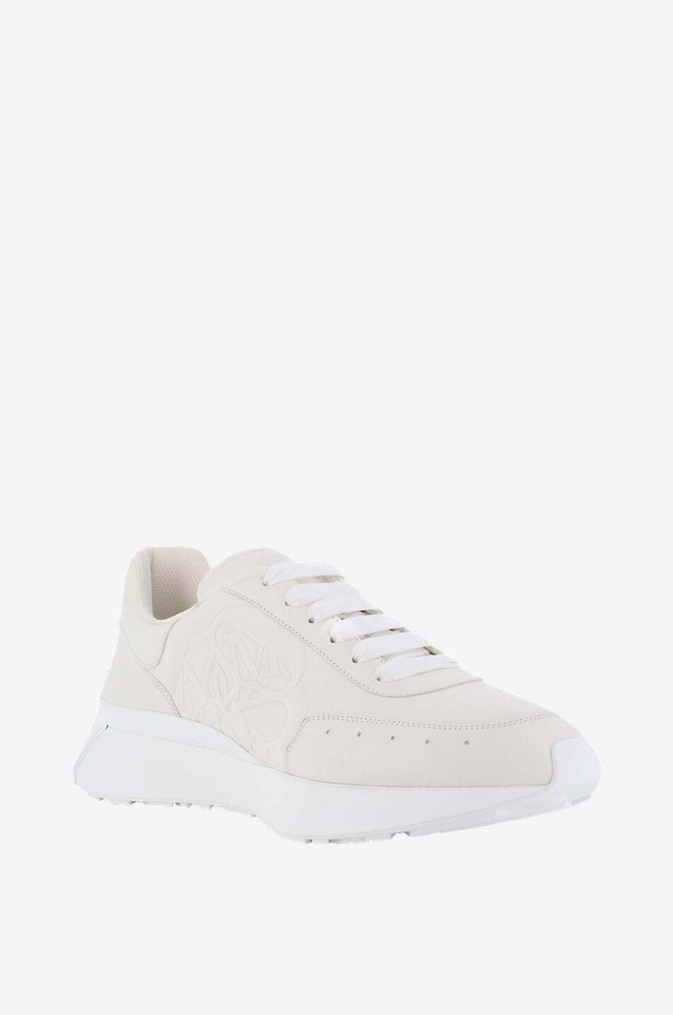 ALEXANDER McQUEEN Sprint Runner low-top lambskin sneakers Men WHITE 1