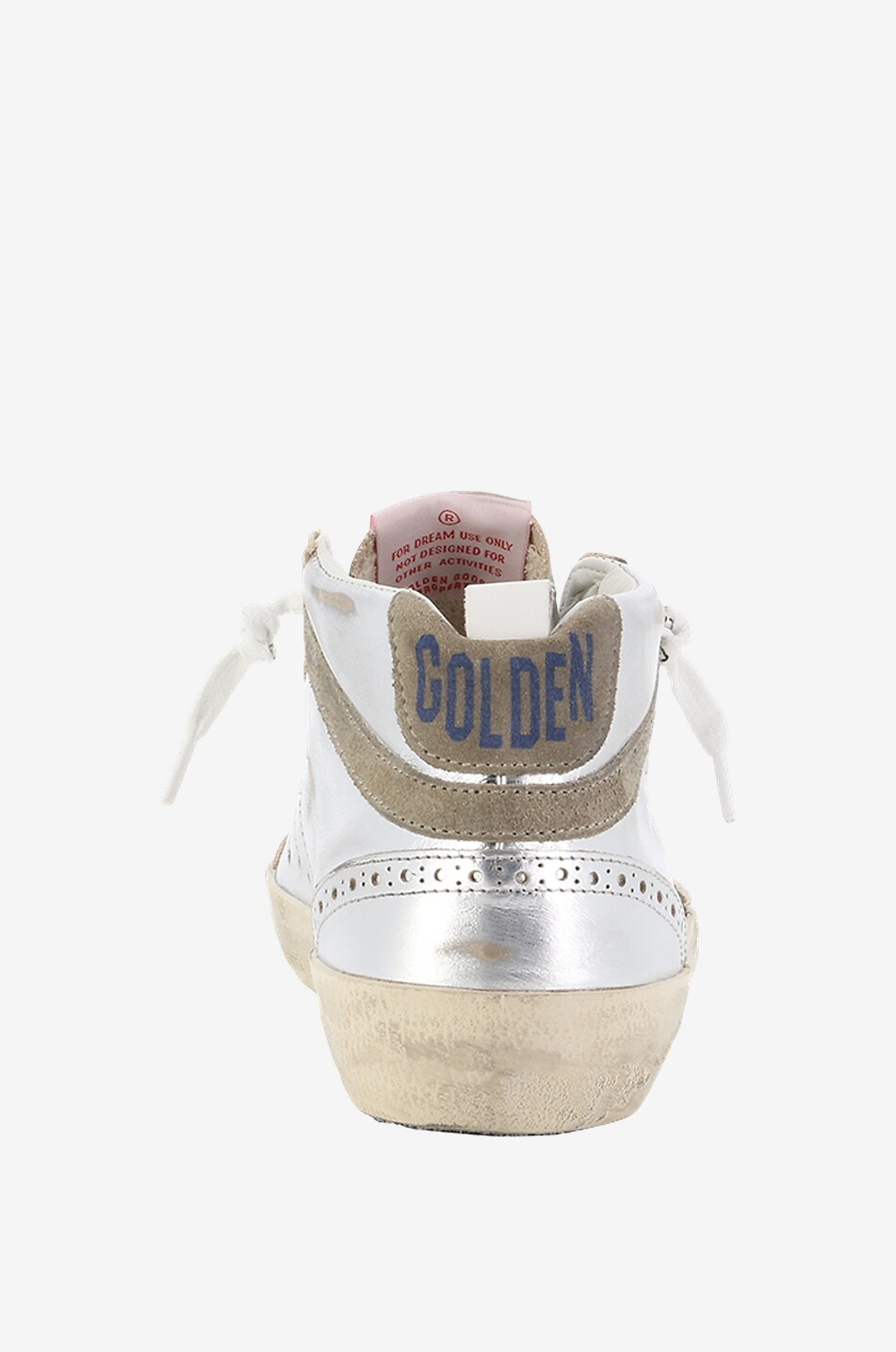 GOLDEN GOOSE Mid Star high-top metallic leather and suede sneakers Women SILVER 4