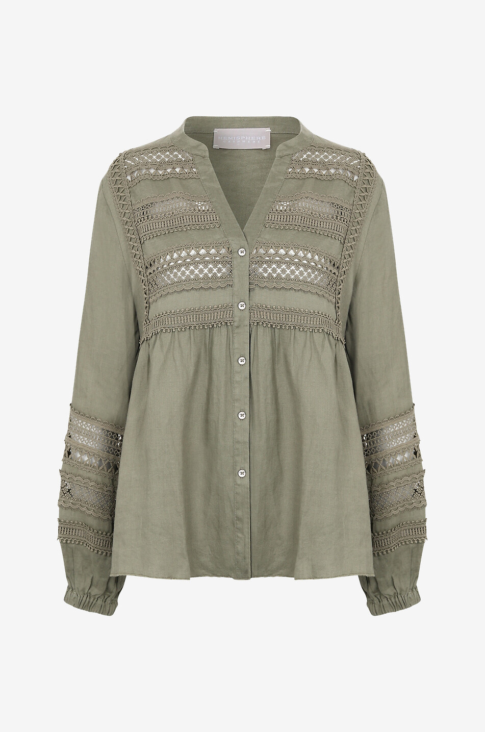 HEMISPHERE Langärmelige Bluse aus Leinen Rule Damen KHAKI 1