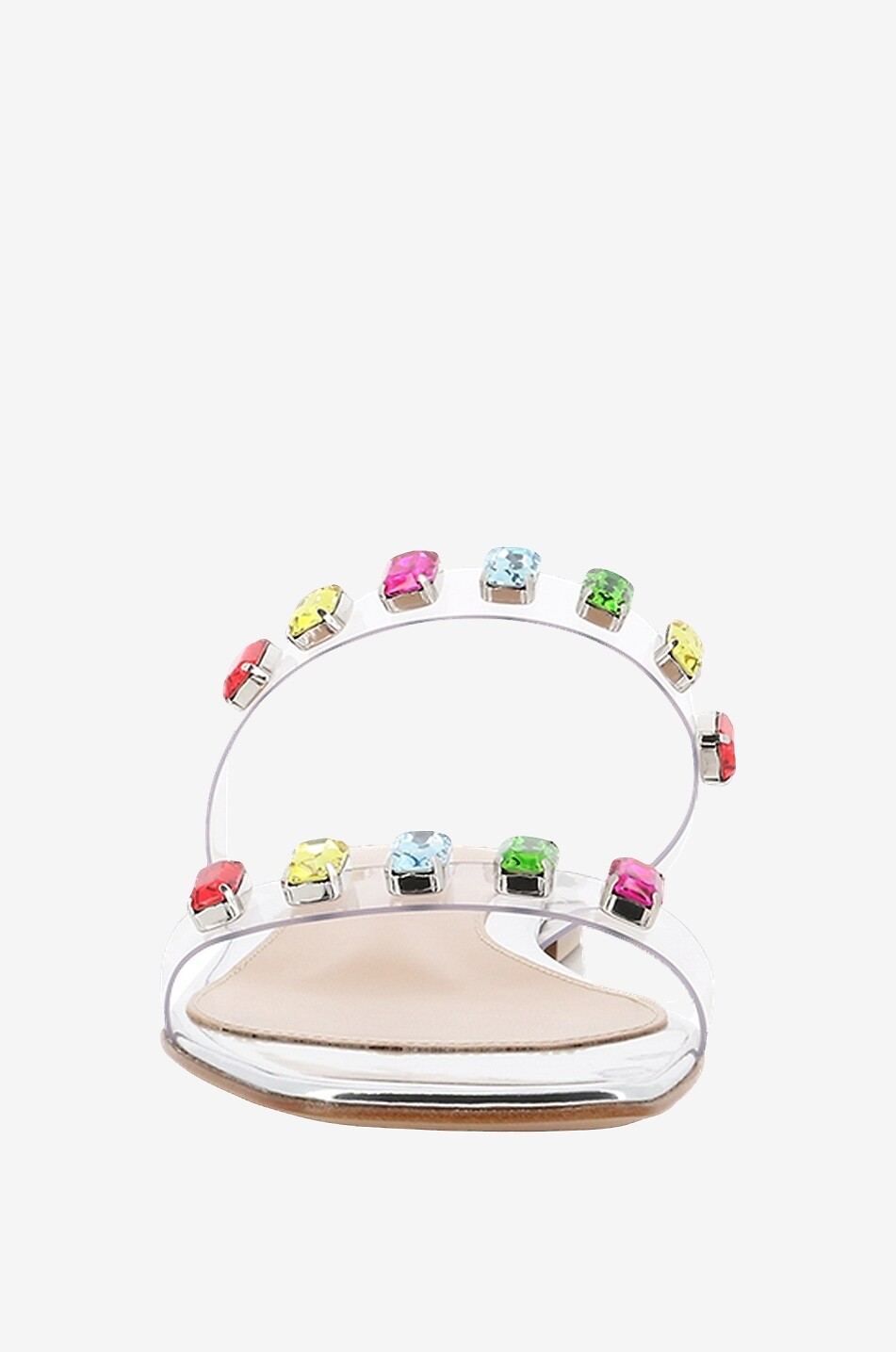 GIANVITO ROSSI Mules plates ouvertes en plexiglas Atomic Gem Femme MULTICOLORE 2
