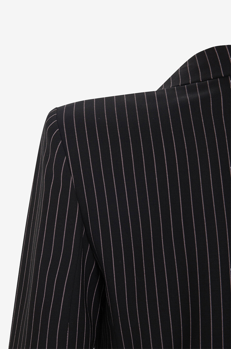 VERSACE Einreihiger taillierter Nadelstreifen-Blazer Damen SCHWARZ 3