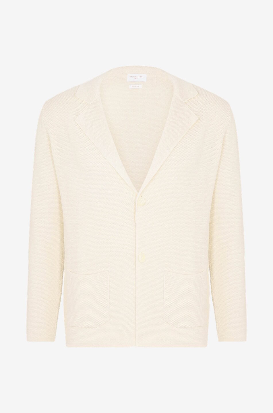 DANIELE FIESOLI Texturierter Cardigan im Blazer-Stil Herren CREMEFARBEN 1