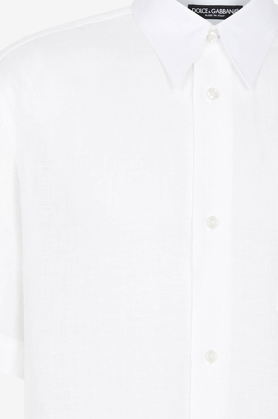 DOLCE & GABBANA Chemise en lin à manches courtes DG Homme BLANC 3