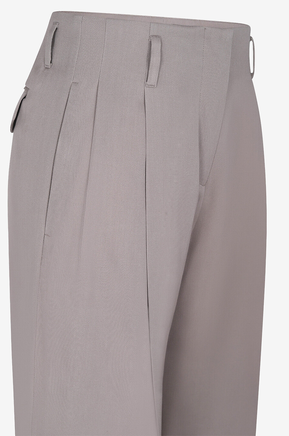 GOLDEN GOOSE Pantalon large en gabardine de laine Flavia Femme BEIGE 3