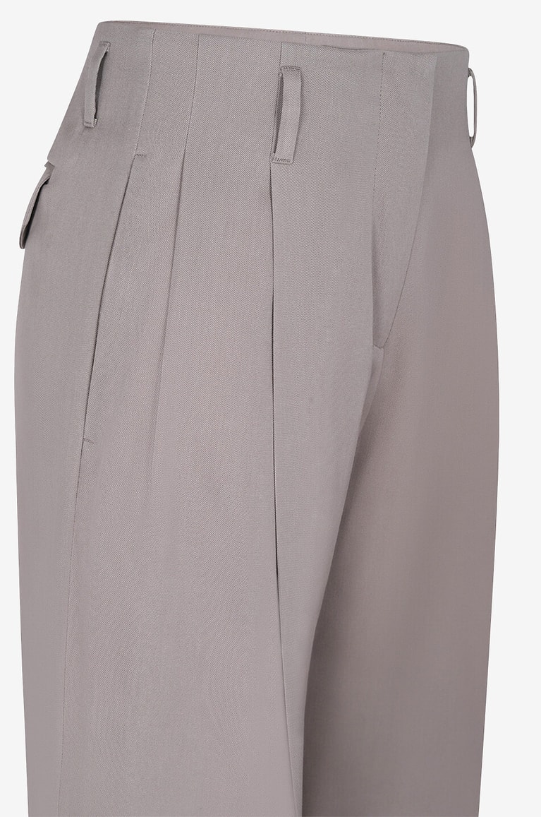 GOLDEN GOOSE Pantalon large en gabardine de laine Flavia Femme BEIGE 3