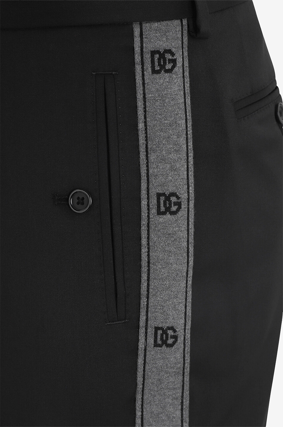 Pantalon slim en laine à bande latérale DG