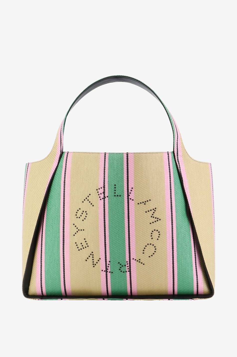 Shopper aus gestreiftem Bast Stella Logo
