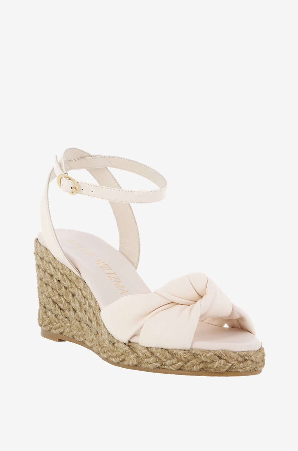 STUART WEITZMAN Playa Knot 60 nappa leather espadrille spirit sandals Women EGGSHELL 1