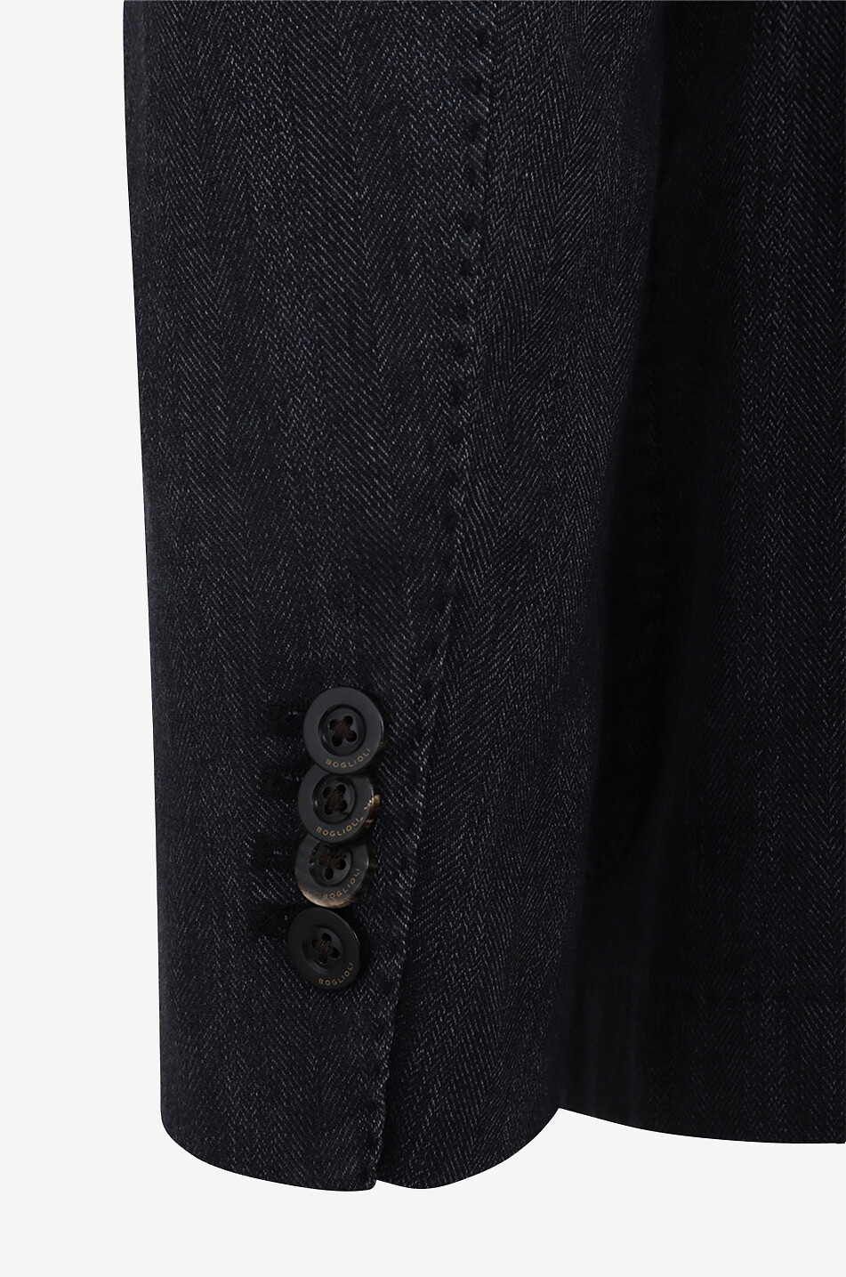 BOGLIOLI Fischgrätenblazer aus Baumwolle und Leinen K. Jacket Herren DUNKELBLAU 3