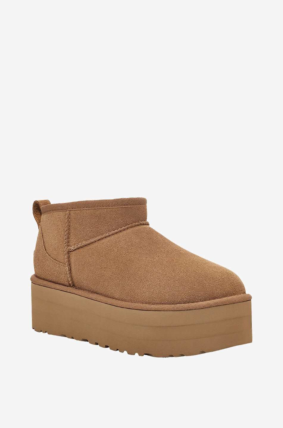UGG Bottines après-ski en daim et peau lainée Classic Ultra Mini Platform Femme CAMEL 1