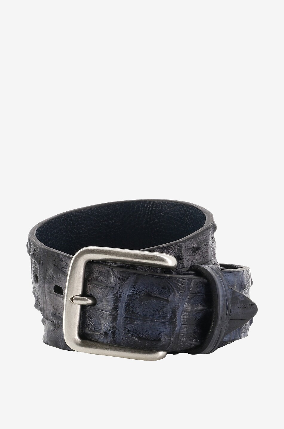 Camou crocodile leather belt