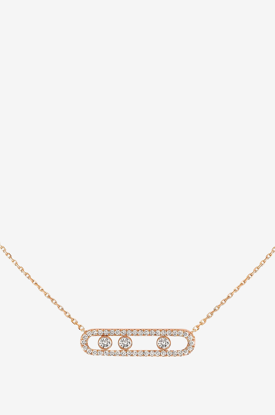 Move Pavé rose gold and diamond necklace