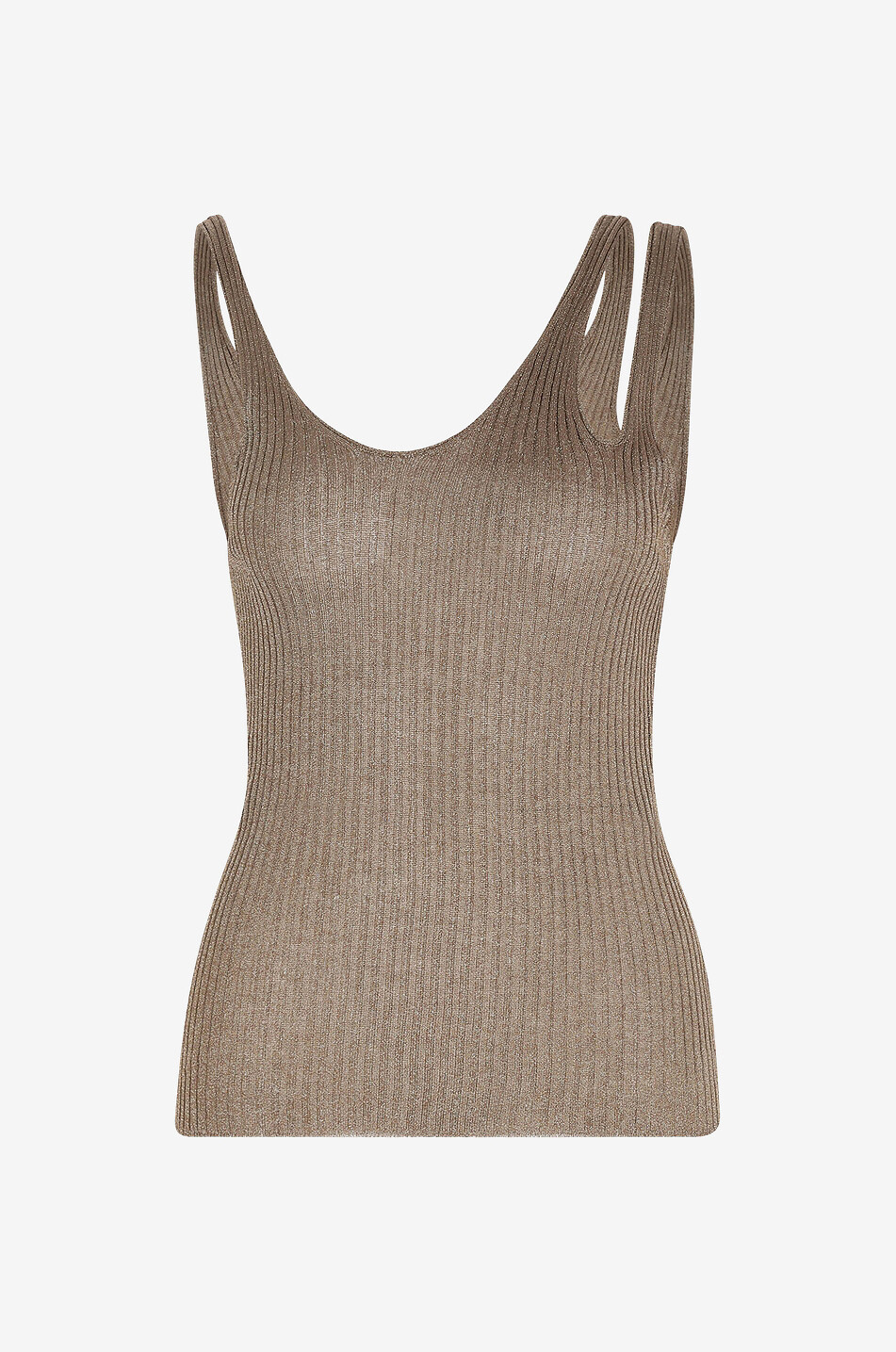 Débardeur en maille de lurex côtelée Saga