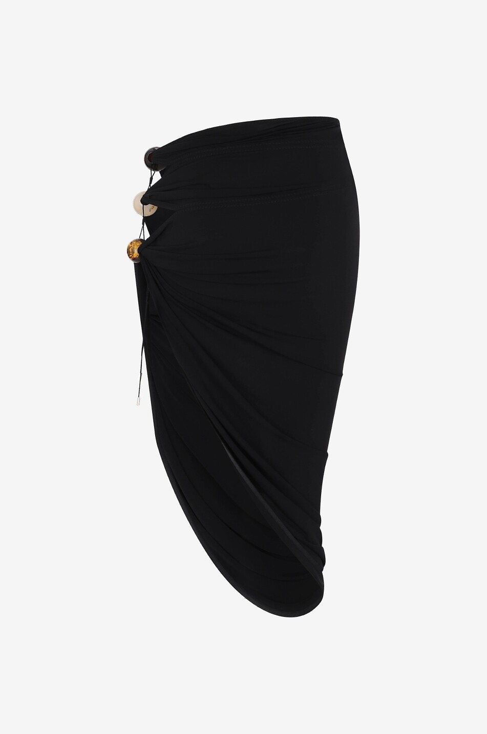 JACQUEMUS Asymmetrische Rock mit Ausschnitten und Perlen La jupe Perola Damen SCHWARZ 2