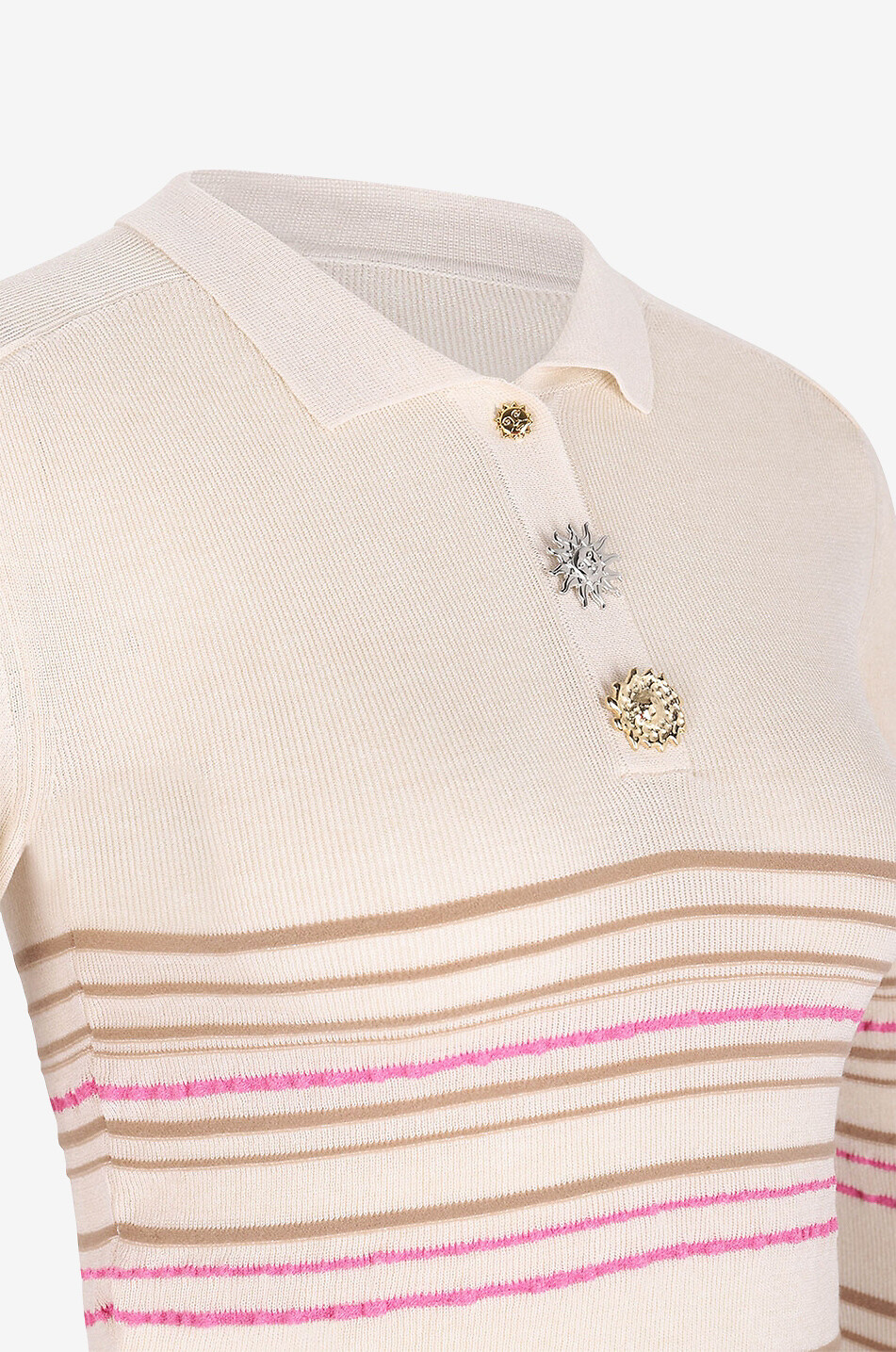 Gestreiftes Rippstrick-Polohemd La maille Aouro