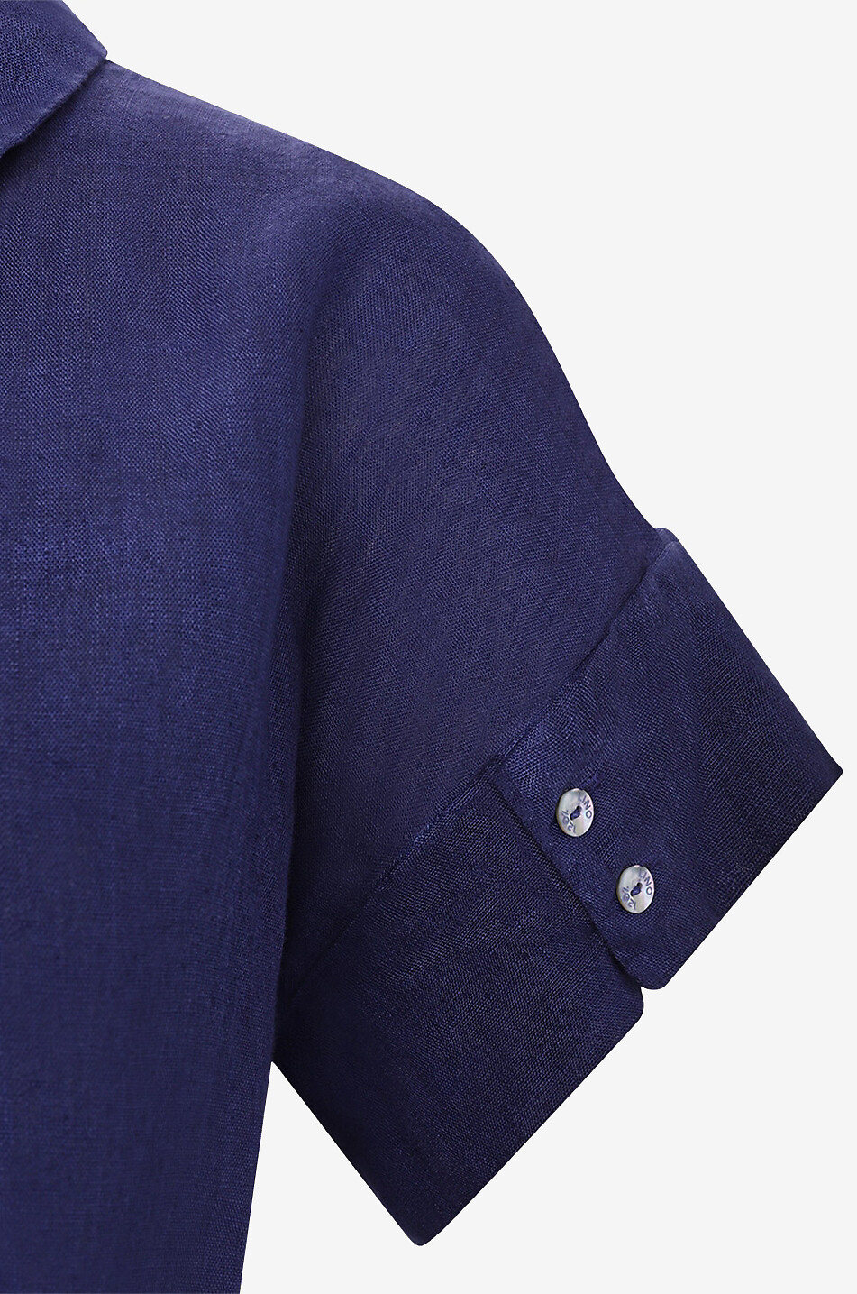 120% LINO Robe chemise longue en lin Femme BLEU FONCE 3