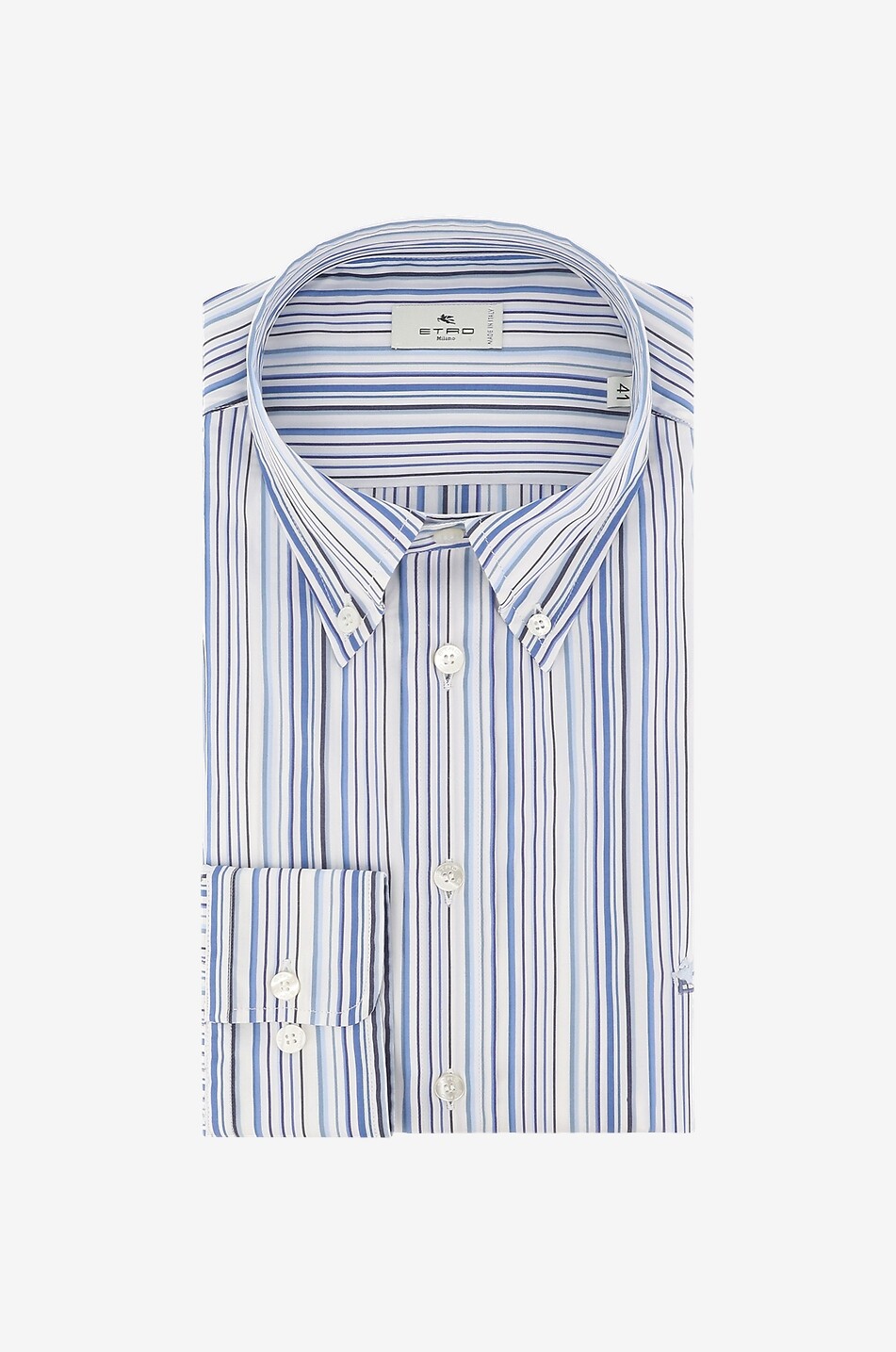 ETRO Pegaso striped shirt with button-down collar Men MEDIUM BLUE 1