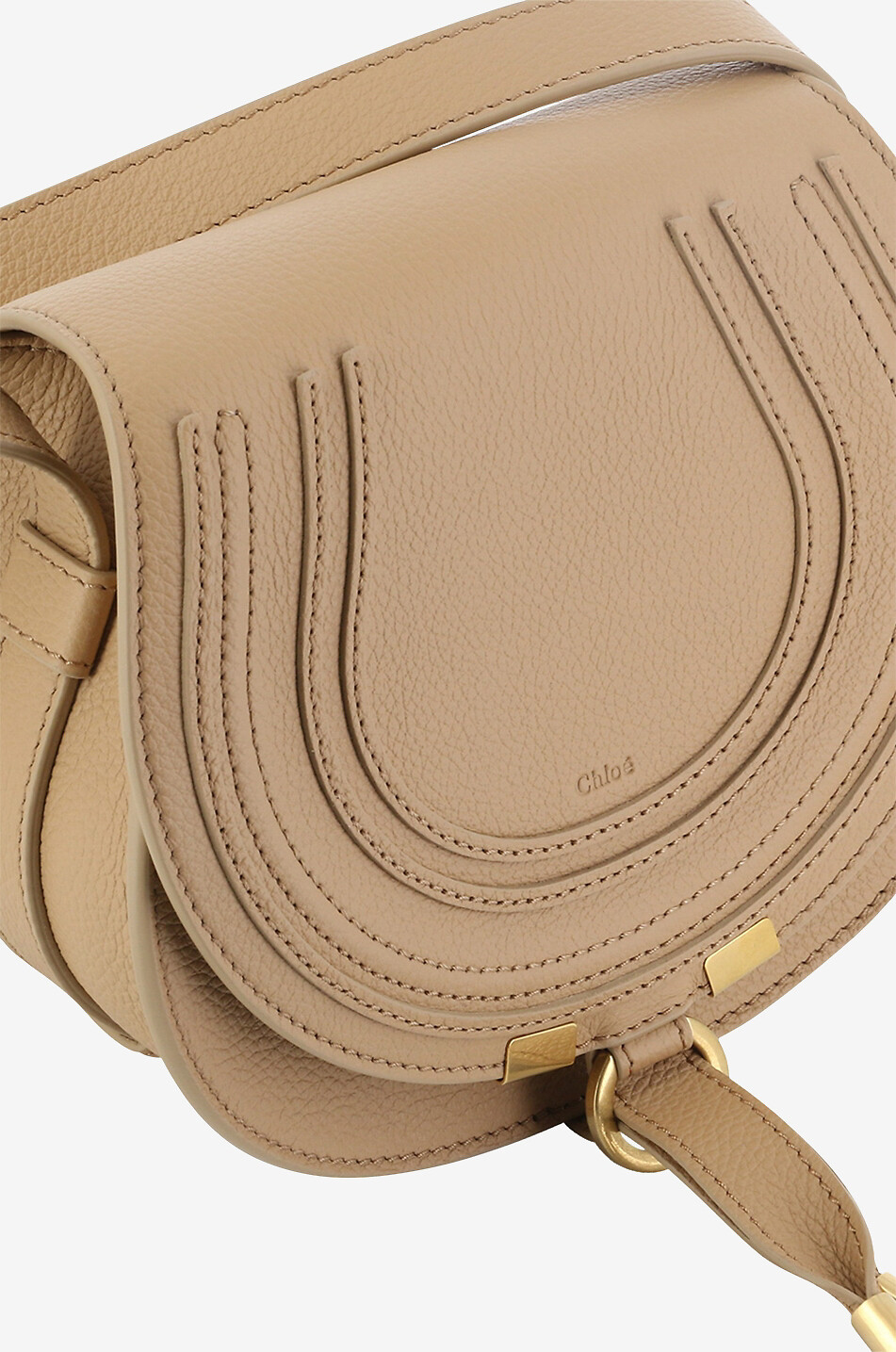 CHLOE Sac porté épaule en cuir grainé Marcie Small Femme BEIGE 5