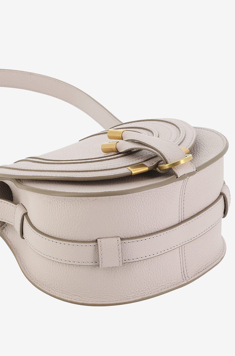 CHLOE Marcie Small grained leather shoulder bag Women LIGHT GREY 5