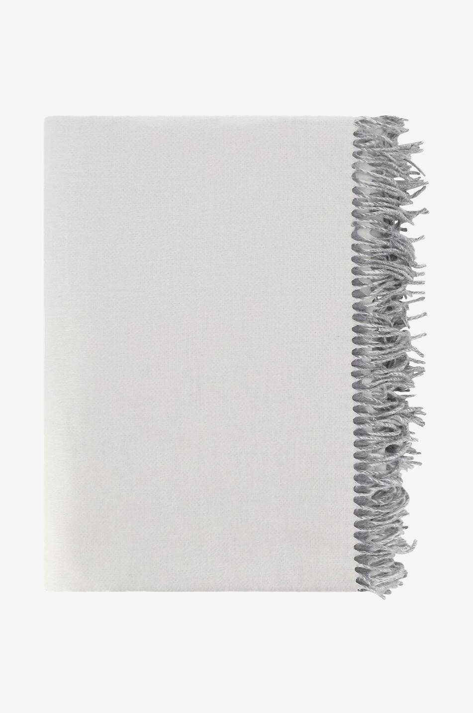 BRUNELLO CUCINELLI Gefranstes doppellagiges Seiden-Plaid Haus HELLGRAU 1