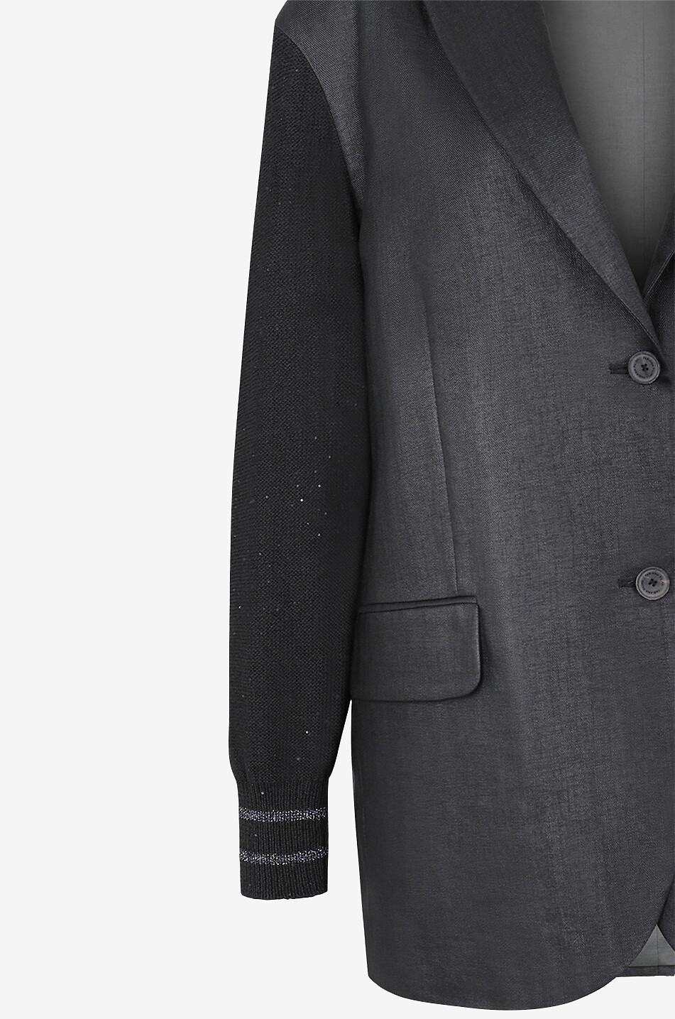 Blazer en lin à manches bomber en maille