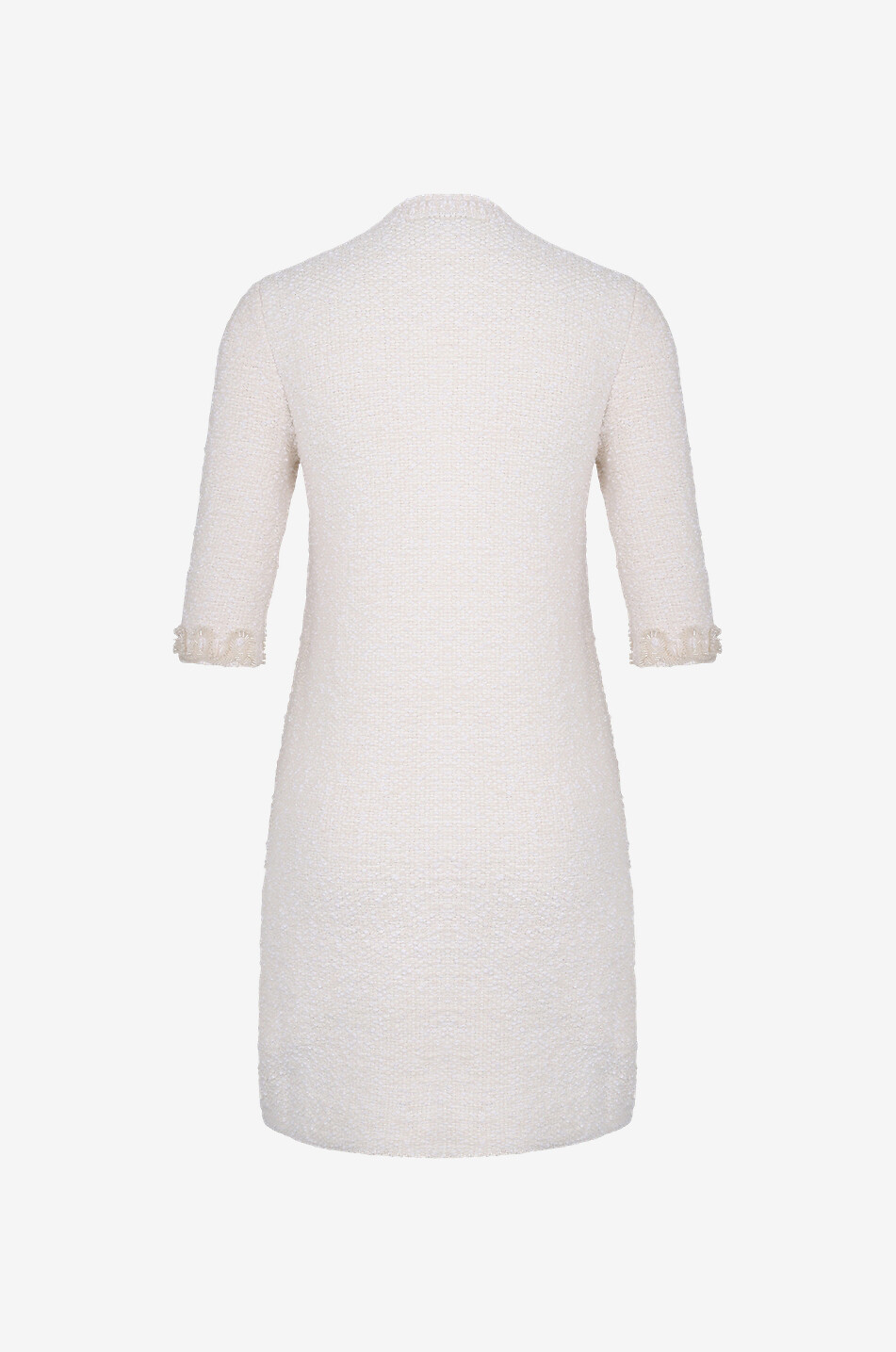 LANVIN Mini-Tweed-Strick-Kleid in A-Form mit Perlenstickereien Damen CREMEFARBEN 2