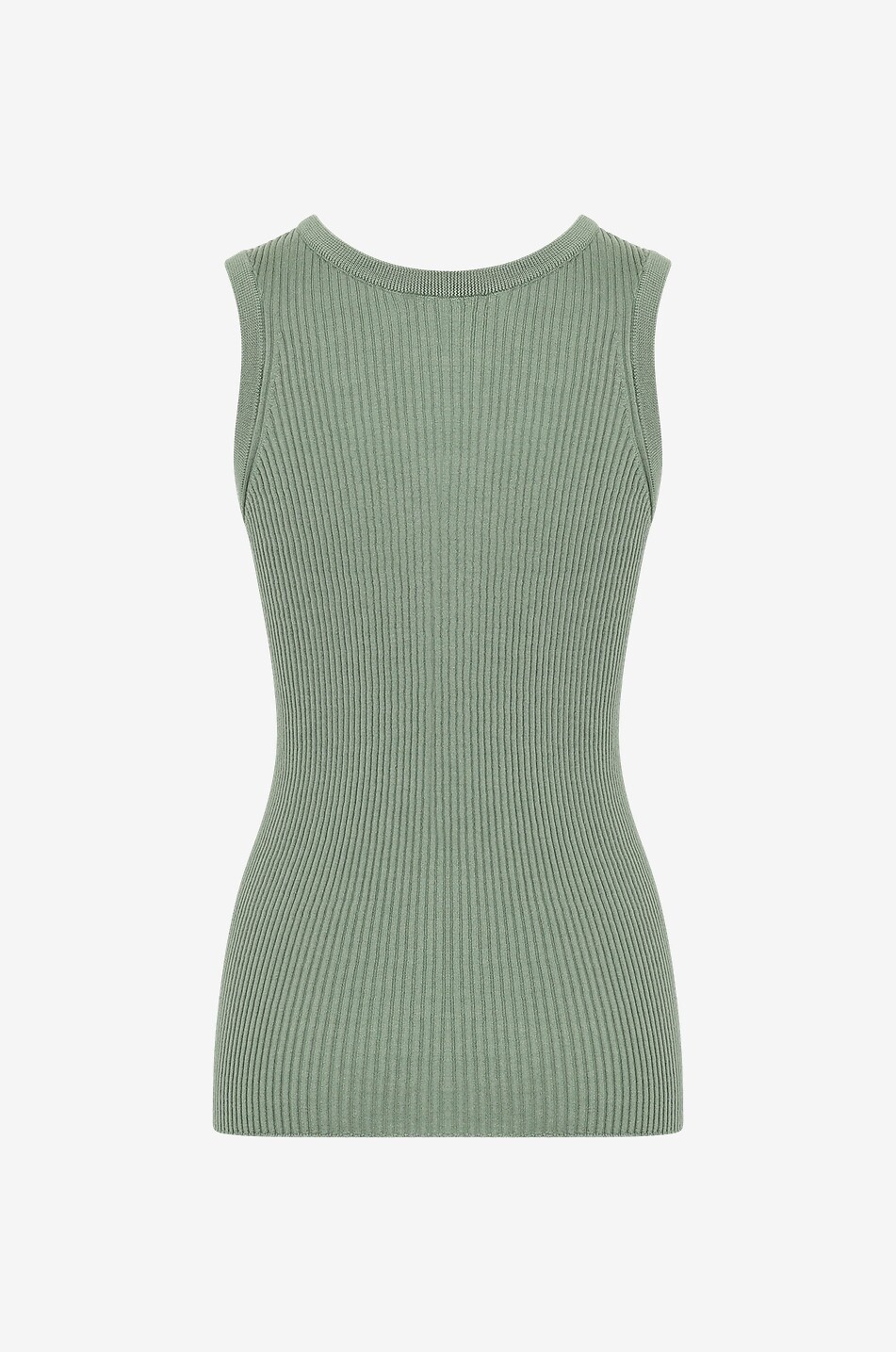 Rippstrick-Tanktop aus Wolle und Seide
