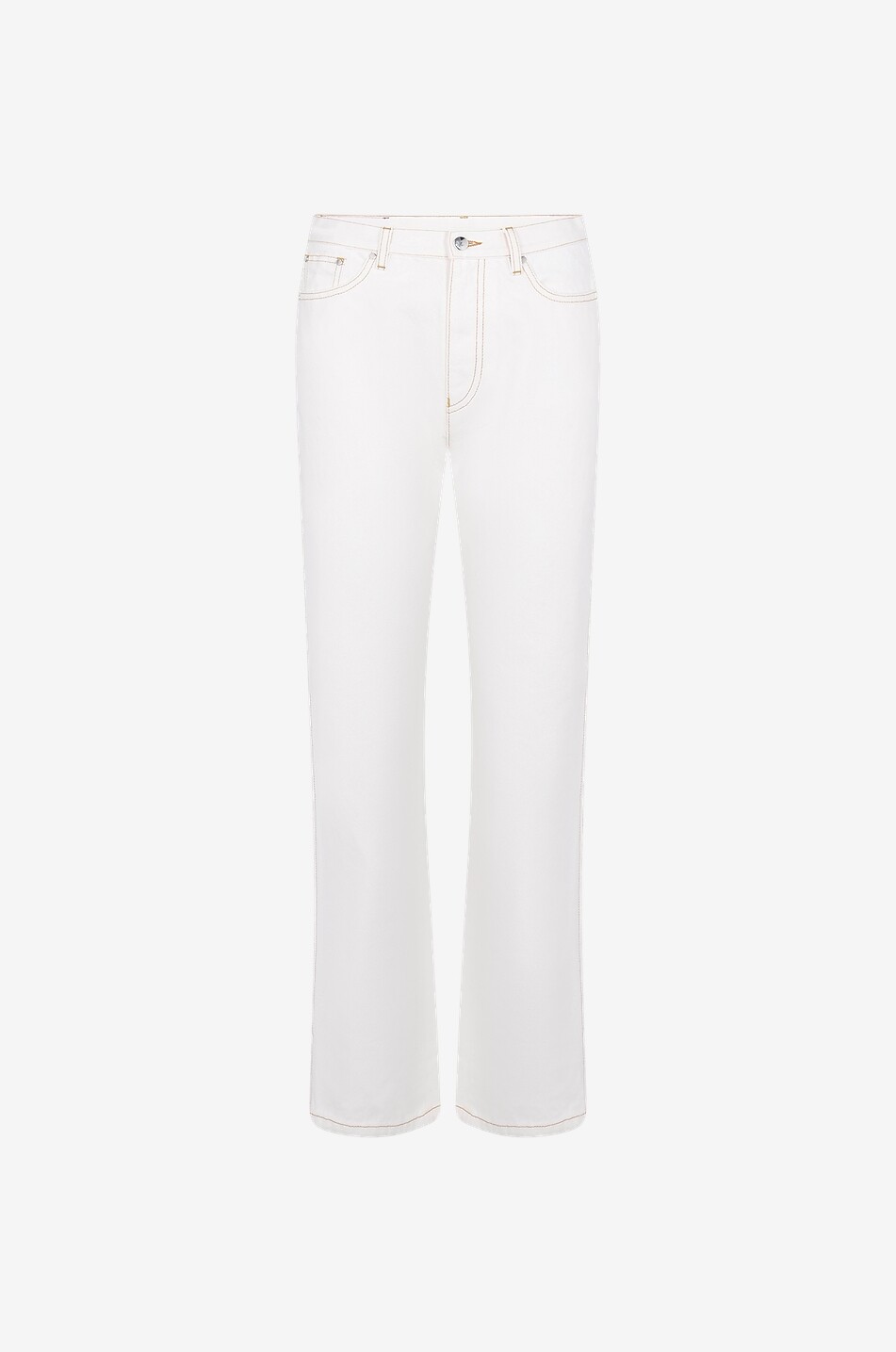 Topstitched straight-leg jeans